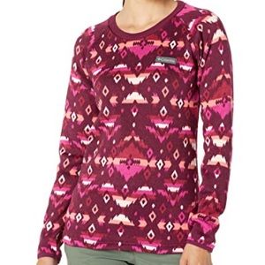 Columbia Woman’s Marionberry Rocky Mountain Print Crew Neck Top XL